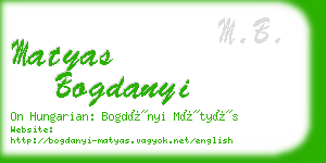 matyas bogdanyi business card